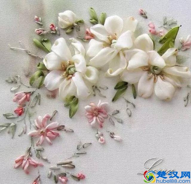 手工刺绣：绝美的32款丝带绣、缎带绣作品，像鲜花一样美丽