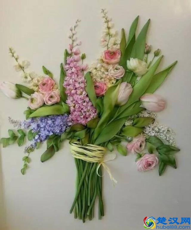 手工刺绣：绝美的32款丝带绣、缎带绣作品，像鲜花一样美丽