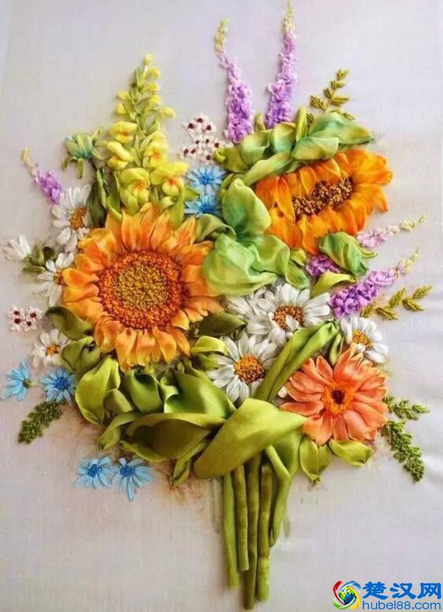 手工刺绣：绝美的32款丝带绣、缎带绣作品，像鲜花一样美丽