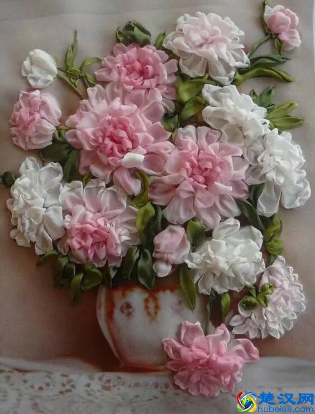 手工刺绣：绝美的32款丝带绣、缎带绣作品，像鲜花一样美丽