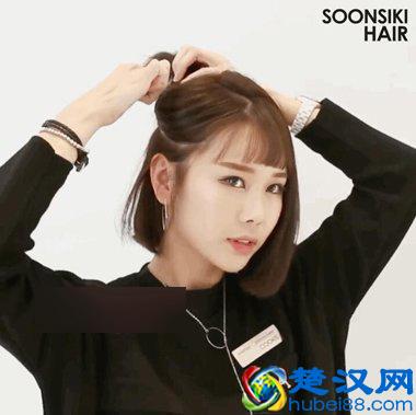 天热时短发扎起来，一样的漂亮！