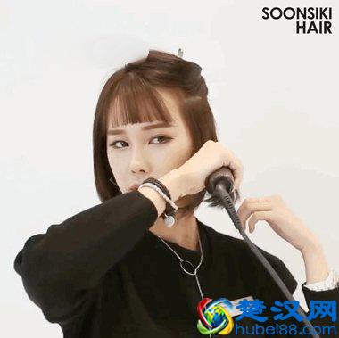 天热时短发扎起来，一样的漂亮！