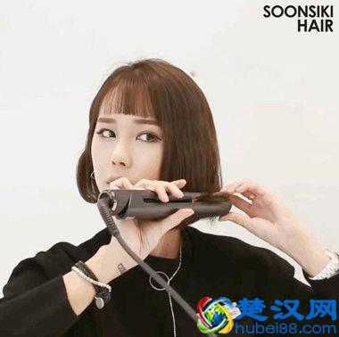 天热时短发扎起来，一样的漂亮！