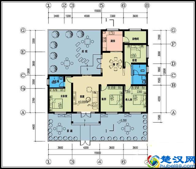 10万左右的一层农村平房设计图，户型周正2套方案