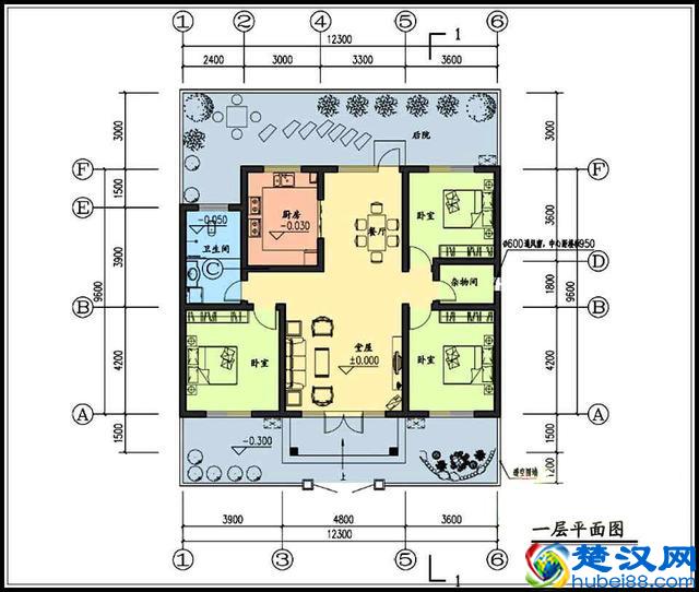 10万左右的一层农村平房设计图，户型周正2套方案
