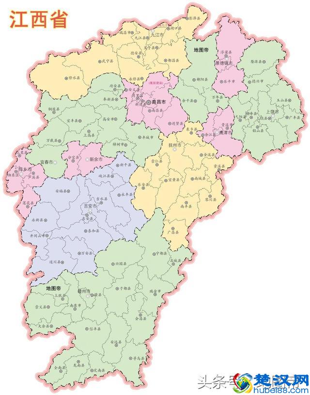 江西省宜春市市中心,地图上为何在偏远的一角?