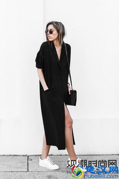 长裙配平底鞋,最帅搭配真潮流!