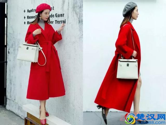长款红色大衣搭配,这样穿过新年美美哒!
