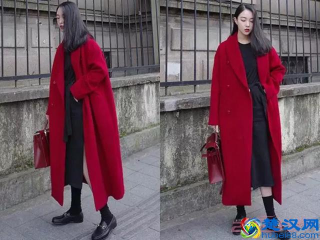 长款红色大衣搭配,这样穿过新年美美哒!