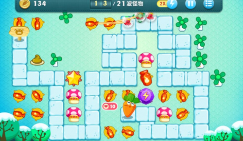 《保卫萝卜4》冬季18关通关攻略 保卫萝卜4冬季18关满星通关攻略3