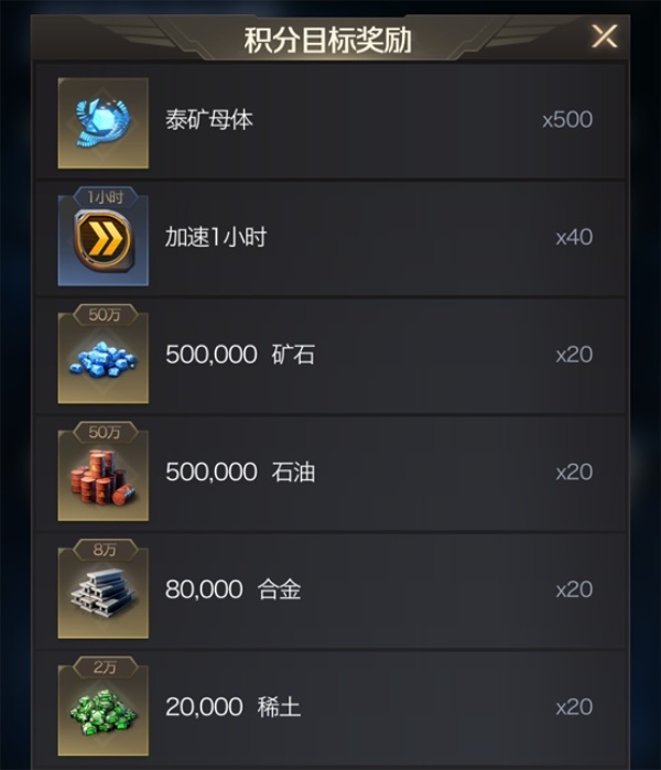 红警OL积分奖励界面截图