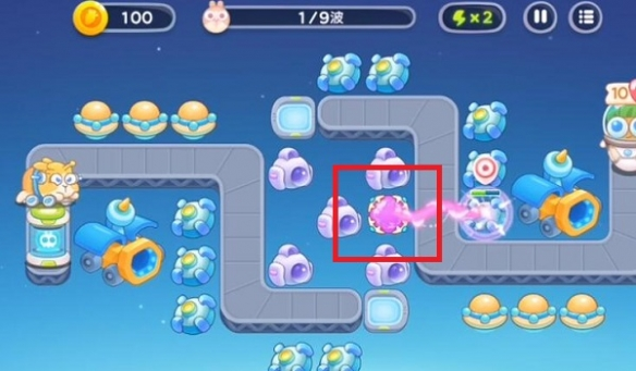 保卫萝卜4太空穿越第33关怎么过1