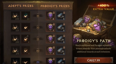 暗黑破坏神不朽通行证界面