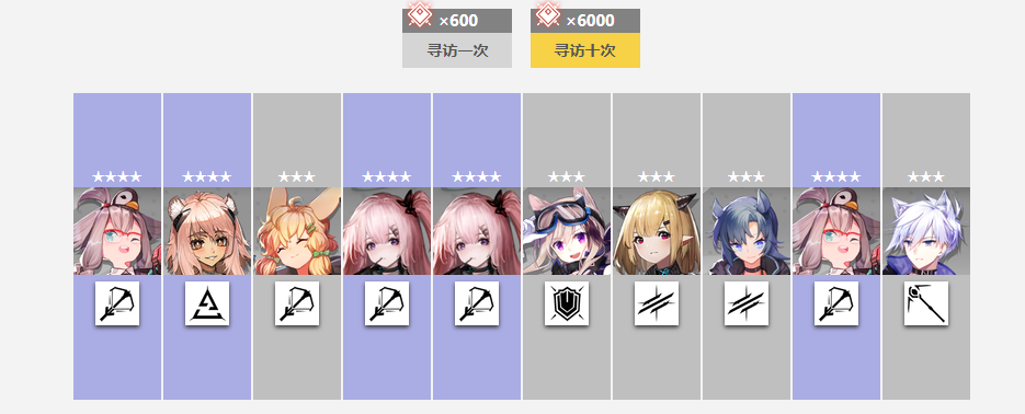 明日方舟干员寻访模拟器