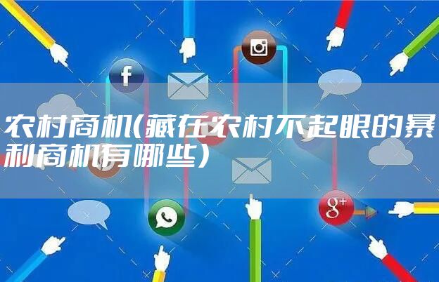 农村商机（藏在农村不起眼的暴利商机有哪些）
