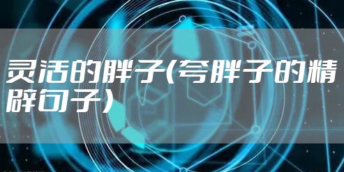 灵活的胖子（夸胖子的精辟句子）