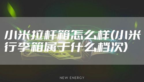 小米拉杆箱怎么样(小米行李箱属于什么档次)