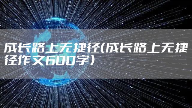 成长路上无捷径（成长路上无捷径作文600字）