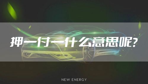 押一付一什么意思呢？