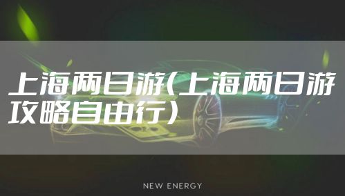 上海两日游（上海两日游攻略自由行）