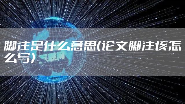 脚注是什么意思（论文脚注该怎么写）