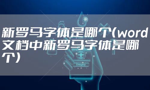 新罗马字体是哪个（word文档中新罗马字体是哪个）