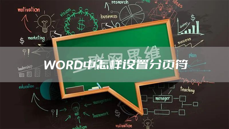 WORD中怎样设置分页符