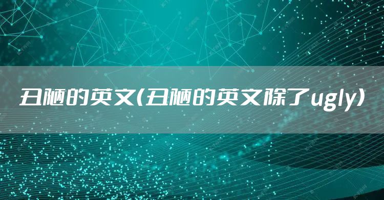 丑陋的英文（丑陋的英文除了ugly）