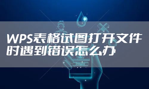 WPS表格试图打开文件时遇到错误怎么办