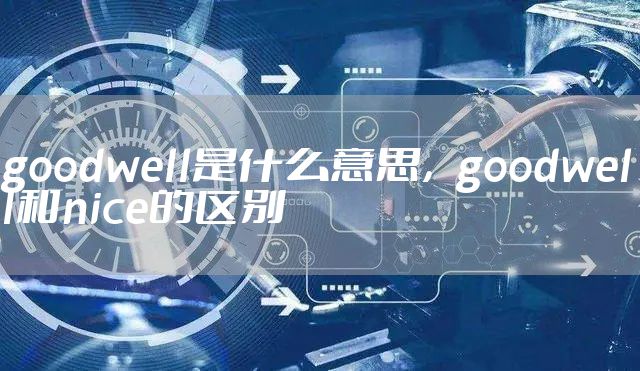 goodwell是什么意思，goodwell和nice的区别