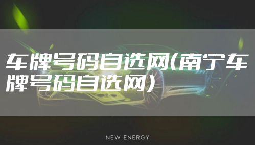 车牌号码自选网（南宁车牌号码自选网）