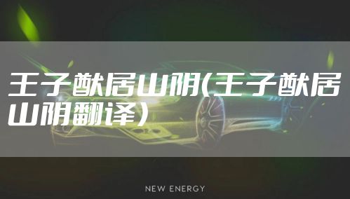 王子猷居山阴（王子猷居山阴翻译）