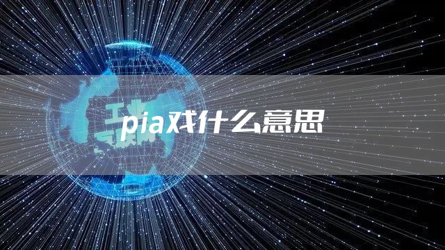 pia戏什么意思