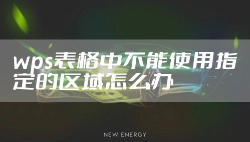 wps表格中不能使用指定的区域怎么办