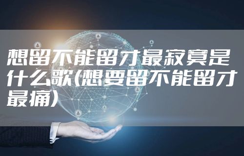 想留不能留才最寂寞是什么歌(想要留不能留才最痛)