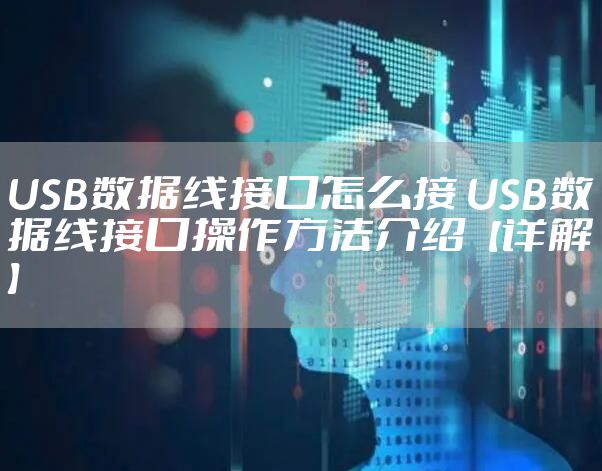 USB数据线接口怎么接 USB数据线接口操作方法介绍【详解】