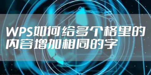 WPS如何给多个格里的内容增加相同的字