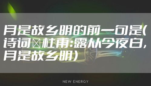 月是故乡明的前一句是（诗词｜杜甫：露从今夜白，月是故乡明）