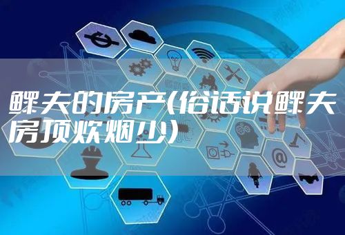 鳏夫的房产（俗话说鳏夫房顶炊烟少）