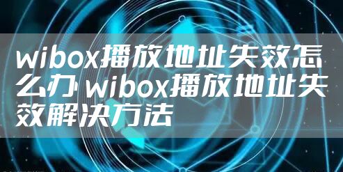 wibox播放地址失效怎么办 wibox播放地址失效解决方法