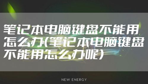 笔记本电脑键盘不能用怎么办（笔记本电脑键盘不能用怎么办呢）