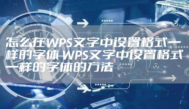 怎么在WPS文字中设置格式一样的字体 WPS文字中设置格式一样的字体的方法