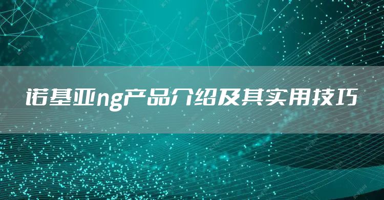 诺基亚ng产品介绍及其实用技巧