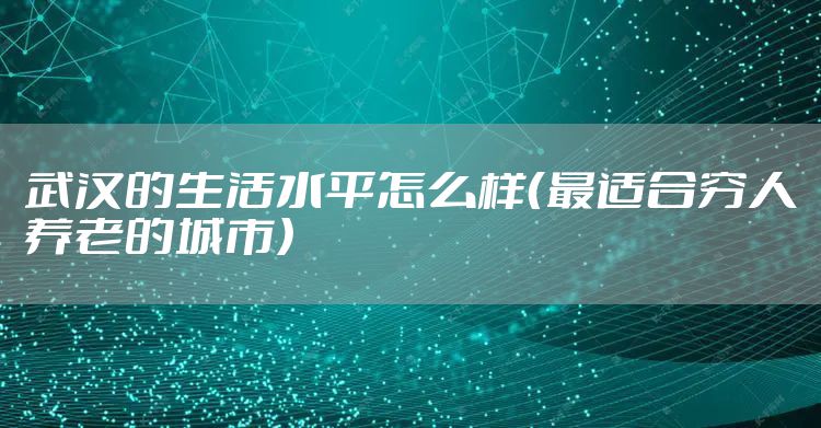武汉的生活水平怎么样（最适合穷人养老的城市）