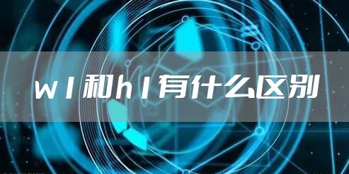 w1和h1有什么区别