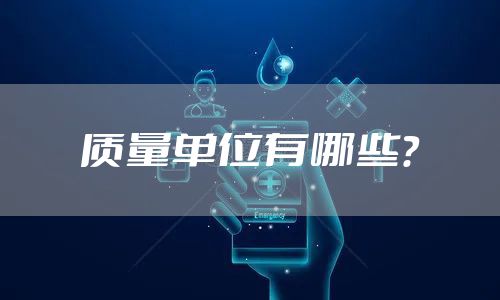 质量单位有哪些？