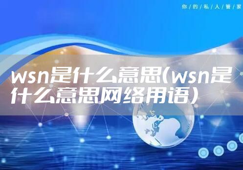 wsn是什么意思（wsn是什么意思网络用语）