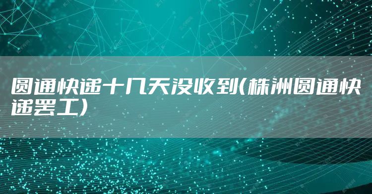 圆通快递十几天没收到（株洲圆通快递罢工）