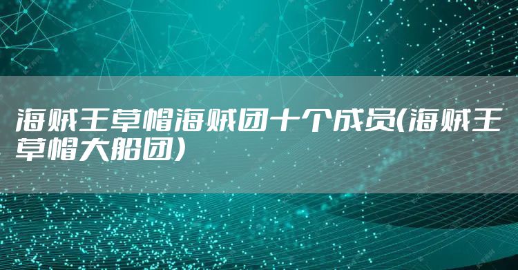 海贼王草帽海贼团十个成员（海贼王草帽大船团）