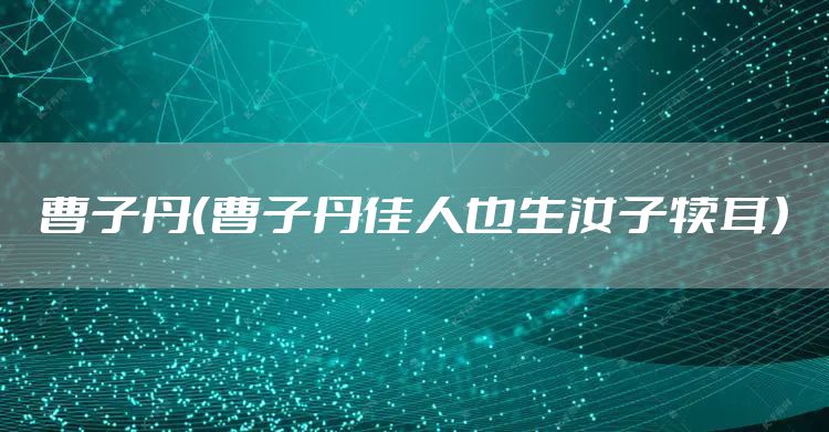 曹子丹（曹子丹佳人也生汝子犊耳）